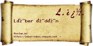 Léber Ödön névjegykártya